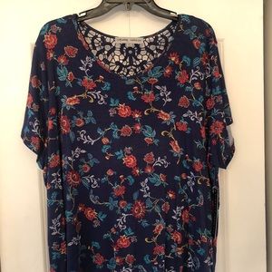 NWT Short Sleeve Multi Color Flower Print Shirt